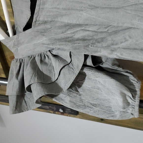 80s 90s VTG VINTAGE LONG DRESS W PUFF RUFFLE SLEEVES BUTTON DOWN STATEMENT RETRO - Picture 3 of 11